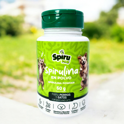 Spirulina en polvo para perros y gatos