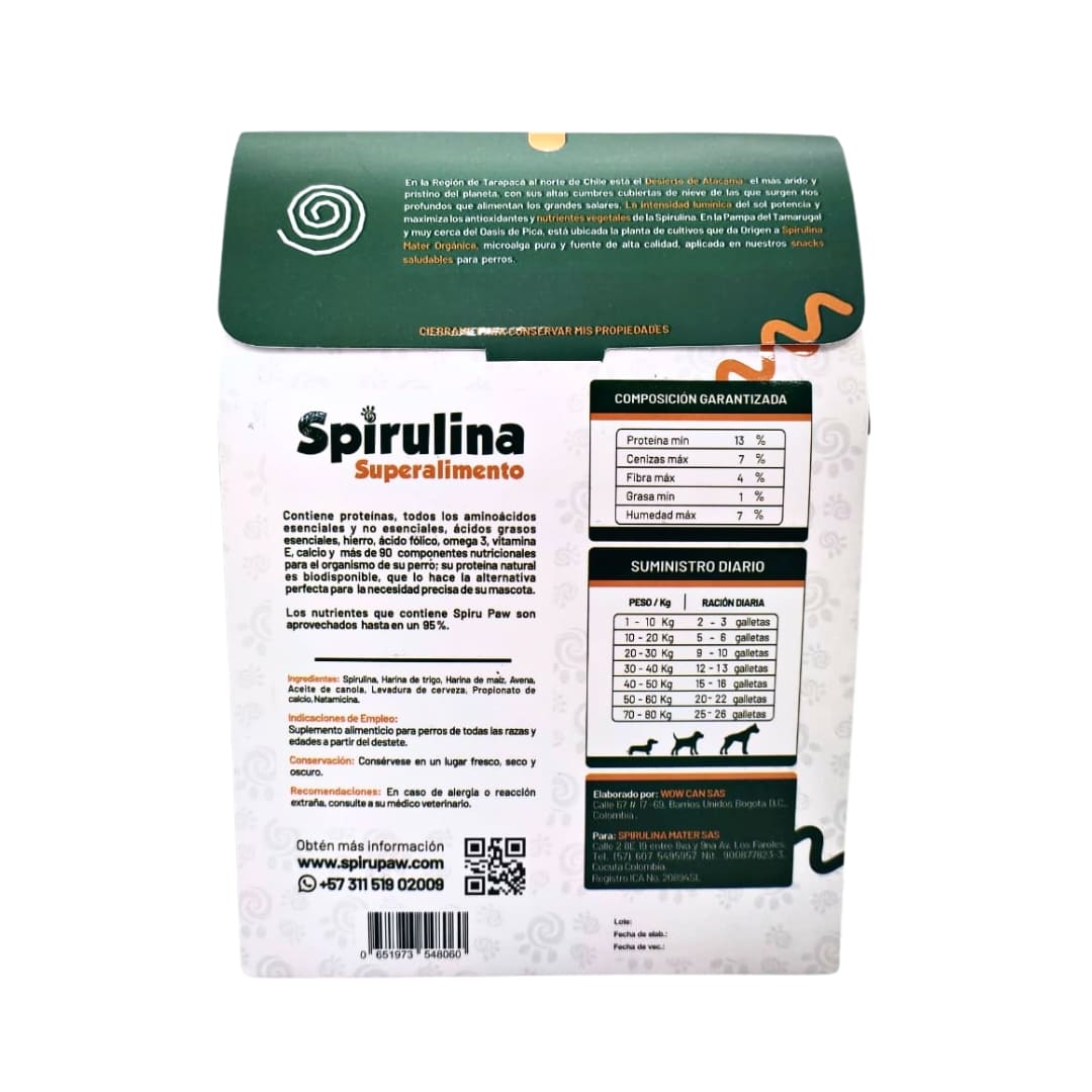 Pack 6 Snack for dogs based on Spirulina Aroma Quesillo